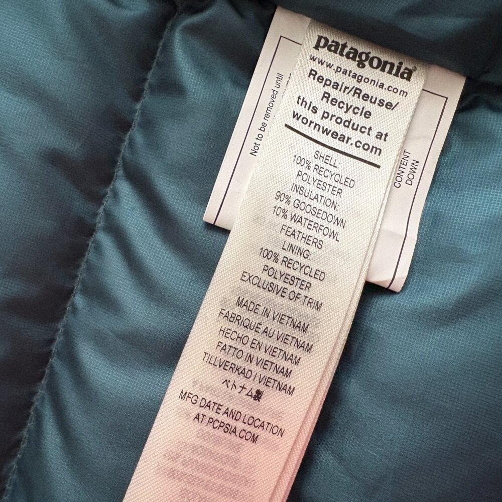 Patagonia Teal and Yellow Puffer Vest (like-new) - Picture 5 of 6